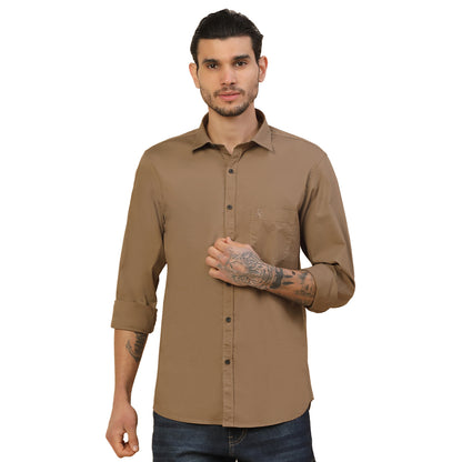 Men's Stylish Solid Casual Shirt | Regular Fit | Full Sleeve | Cotton Blend | Smart Casual Wear