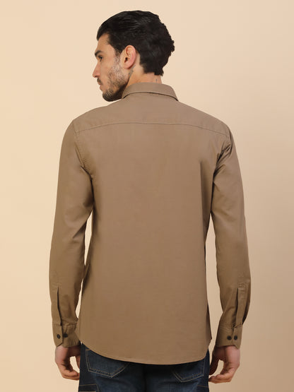 Men's Stylish Solid Casual Shirt | Regular Fit | Full Sleeve | Cotton Blend | Smart Casual Wear