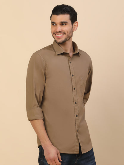 Men's Stylish Solid Casual Shirt | Regular Fit | Full Sleeve | Cotton Blend | Smart Casual Wear