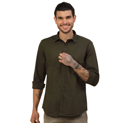 Men's Stylish Solid Casual Shirt | Regular Fit | Full Sleeve | Cotton Blend | Smart Casual Wear