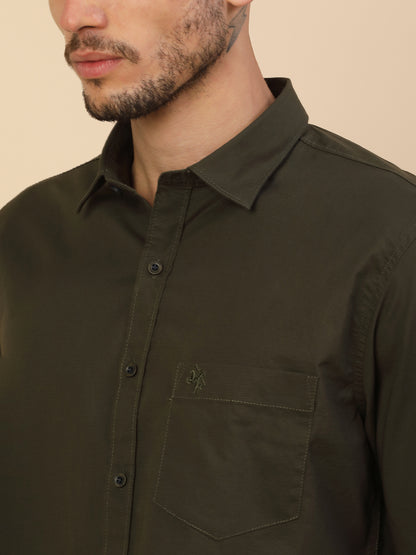 Men's Stylish Solid Casual Shirt | Regular Fit | Full Sleeve | Cotton Blend | Smart Casual Wear