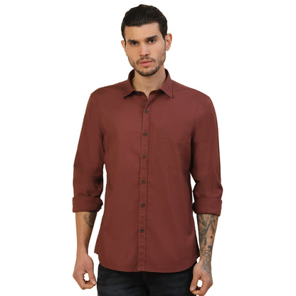 Men's Stylish Solid Casual Shirt | Regular Fit | Full Sleeve | Cotton Blend | Smart Casual Wear