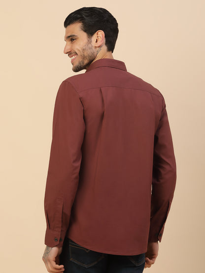 Men's Stylish Solid Casual Shirt | Regular Fit | Full Sleeve | Cotton Blend | Smart Casual Wear