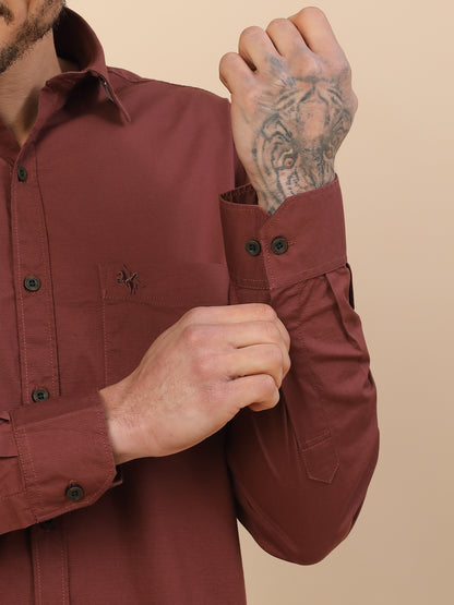 Men's Stylish Solid Casual Shirt | Regular Fit | Full Sleeve | Cotton Blend | Smart Casual Wear