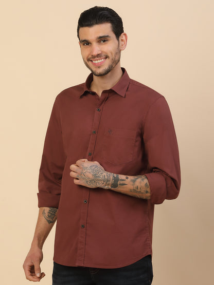 Men's Stylish Solid Casual Shirt | Regular Fit | Full Sleeve | Cotton Blend | Smart Casual Wear