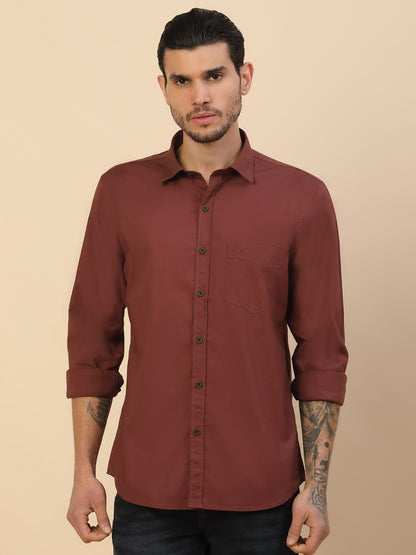 Men's Stylish Solid Casual Shirt | Regular Fit | Full Sleeve | Cotton Blend | Smart Casual Wear