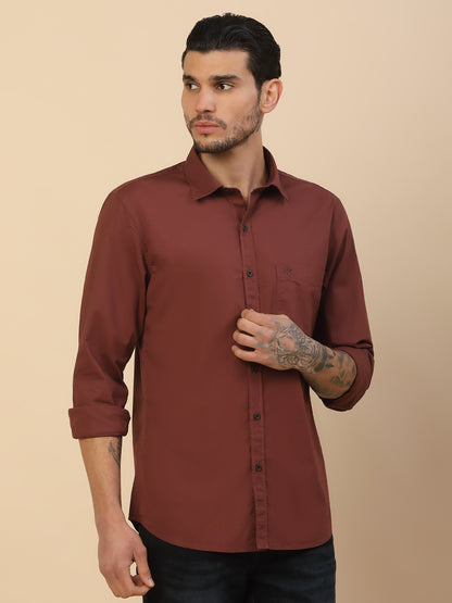 Men's Stylish Solid Casual Shirt | Regular Fit | Full Sleeve | Cotton Blend | Smart Casual Wear