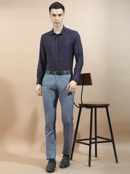 Casual Shirt for Men l Breathable & Soft with Color Fastness Slim Fit Nylon Viscose Fabric Self Design Pattern