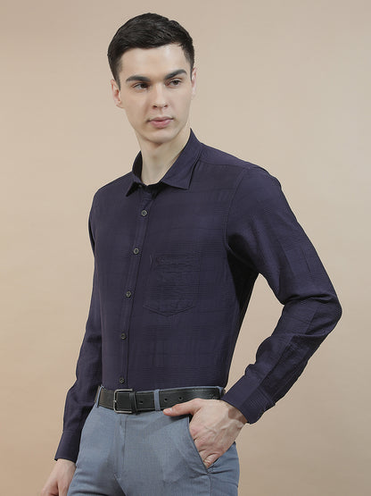 Casual Shirt for Men l Breathable & Soft with Color Fastness Slim Fit Nylon Viscose Fabric Self Design Pattern