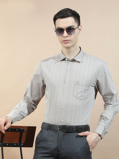 Casual Shirt for Men l Breathable & Soft with Color Fastness Slim Fit  Cotton Fabric Striped Pattern