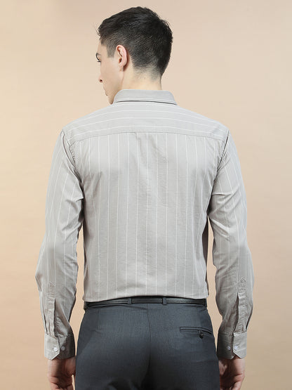 Casual Shirt for Men l Breathable & Soft with Color Fastness Slim Fit  Cotton Fabric Striped Pattern