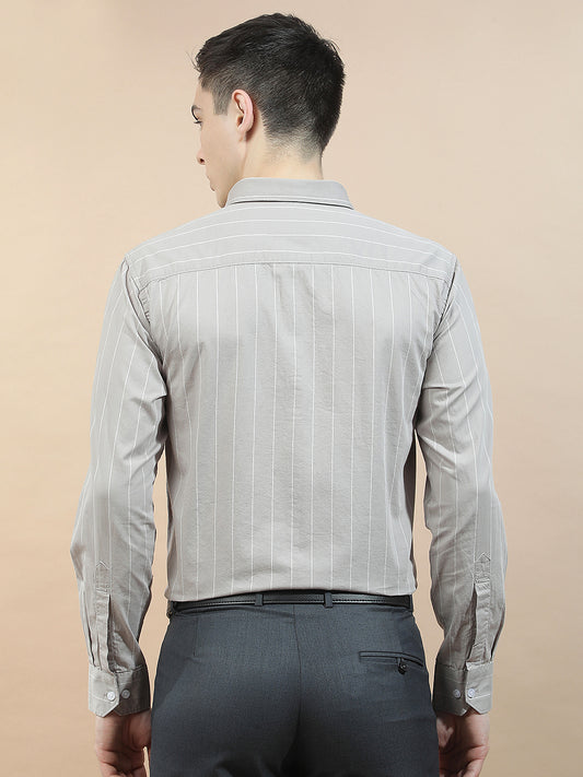 Casual Shirt for Men l Breathable & Soft with Color Fastness Slim Fit  Cotton Fabric Striped Pattern