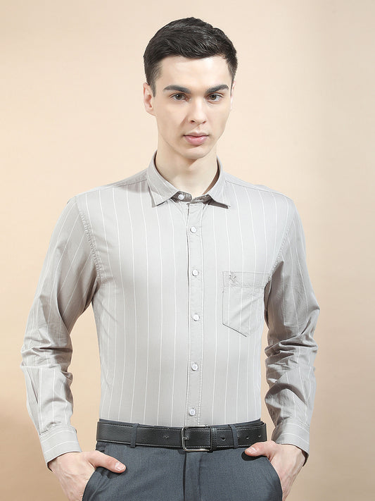 Casual Shirt for Men l Breathable & Soft with Color Fastness Slim Fit  Cotton Fabric Striped Pattern