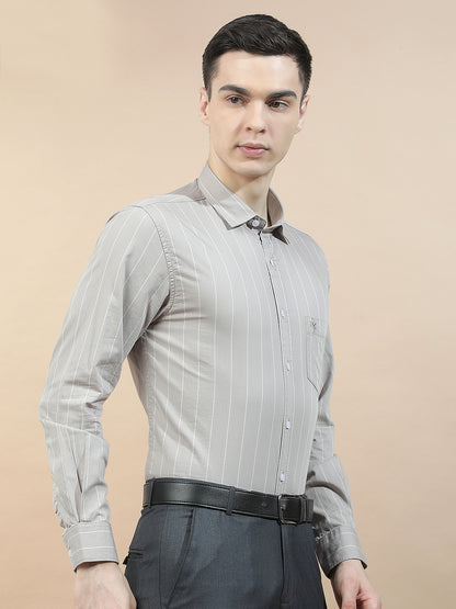 Casual Shirt for Men l Breathable & Soft with Color Fastness Slim Fit  Cotton Fabric Striped Pattern