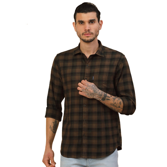 Men's Stylish Checkered Casual Shirt | Regular Fit | Full Sleeve | Pure Cotton | Smart Casual Wear