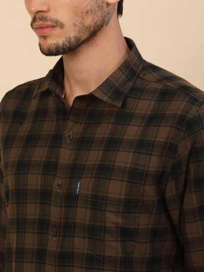 Men's Stylish Checkered Casual Shirt | Regular Fit | Full Sleeve | Pure Cotton | Smart Casual Wear