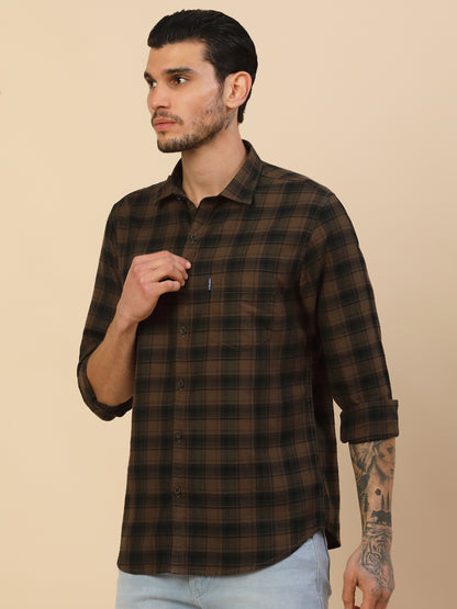 Men's Stylish Checkered Casual Shirt | Regular Fit | Full Sleeve | Pure Cotton | Smart Casual Wear