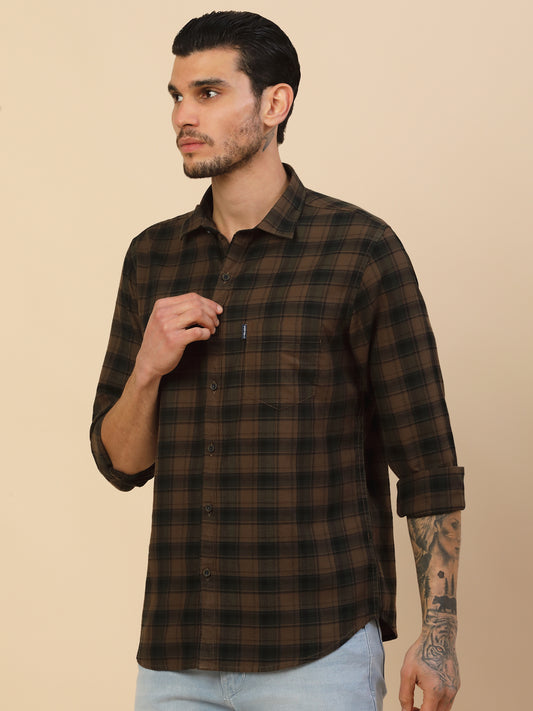 Men's Stylish Checkered Casual Shirt | Regular Fit | Full Sleeve | Pure Cotton | Smart Casual Wear