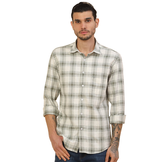 Men's Stylish Checkered Casual Shirt | Regular Fit | Full Sleeve | Pure Cotton | Smart Casual Wear