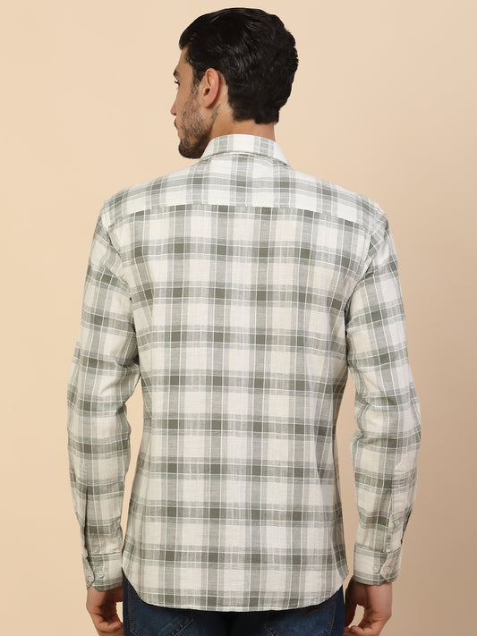 Men's Stylish Checkered Casual Shirt | Regular Fit | Full Sleeve | Pure Cotton | Smart Casual Wear