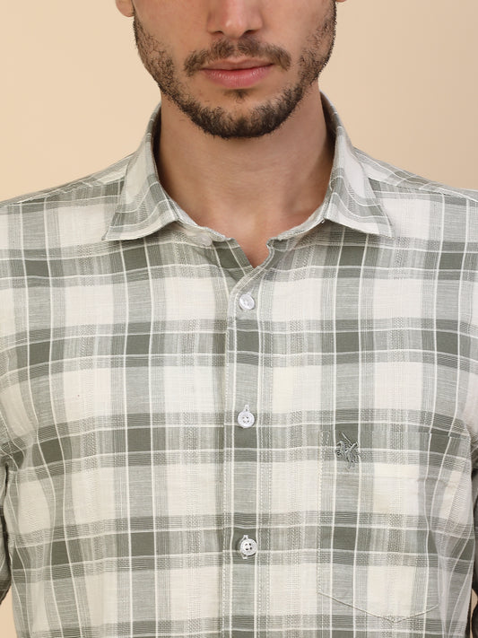 Men's Stylish Checkered Casual Shirt | Regular Fit | Full Sleeve | Pure Cotton | Smart Casual Wear