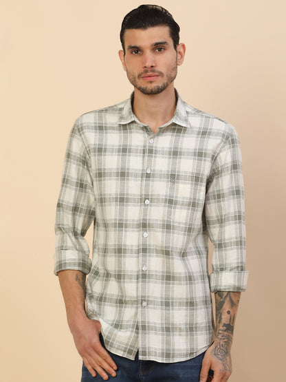 Men's Stylish Checkered Casual Shirt | Regular Fit | Full Sleeve | Pure Cotton | Smart Casual Wear