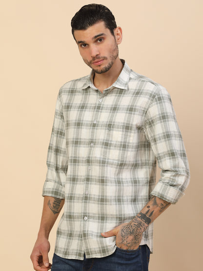Men's Stylish Checkered Casual Shirt | Regular Fit | Full Sleeve | Pure Cotton | Smart Casual Wear