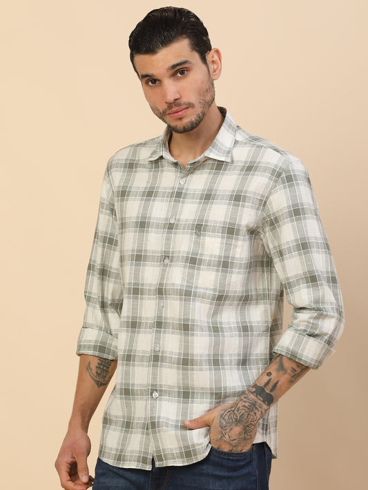 Men's Stylish Checkered Casual Shirt | Regular Fit | Full Sleeve | Pure Cotton | Smart Casual Wear