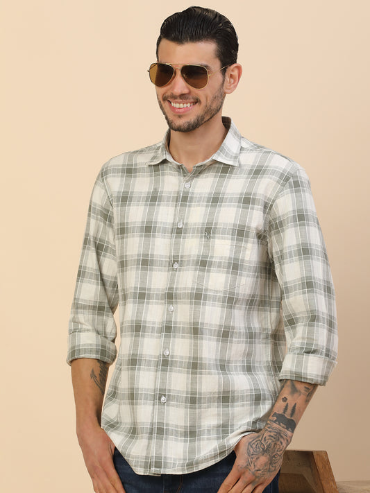 Men's Stylish Checkered Casual Shirt | Regular Fit | Full Sleeve | Pure Cotton | Smart Casual Wear