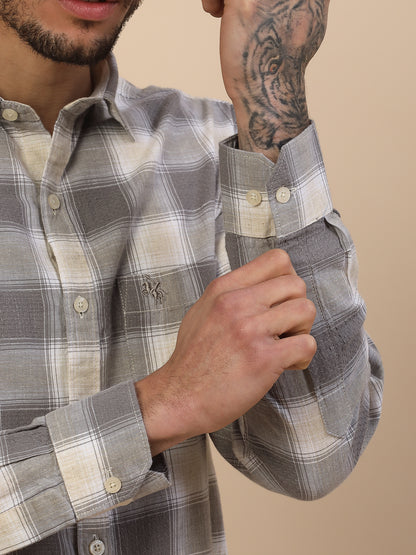 Men's Stylish Checkered Casual Shirt | Regular Fit | Full Sleeve | Pure Cotton | Smart Casual Wear