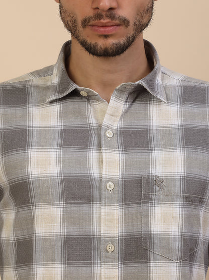 Men's Stylish Checkered Casual Shirt | Regular Fit | Full Sleeve | Pure Cotton | Smart Casual Wear