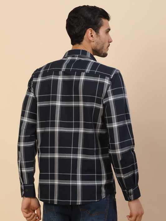 Men's Stylish Checkered Casual Shirt | Regular Fit | Full Sleeve | Pure Cotton | Smart Casual Wear