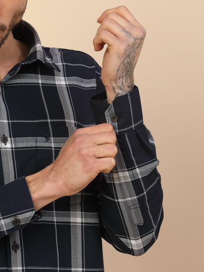 Men's Stylish Checkered Casual Shirt | Regular Fit | Full Sleeve | Pure Cotton | Smart Casual Wear