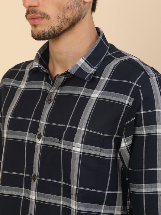 Men's Stylish Checkered Casual Shirt | Regular Fit | Full Sleeve | Pure Cotton | Smart Casual Wear