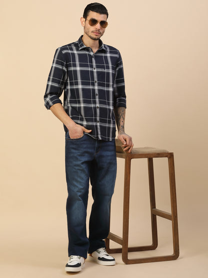Men's Stylish Checkered Casual Shirt | Regular Fit | Full Sleeve | Pure Cotton | Smart Casual Wear