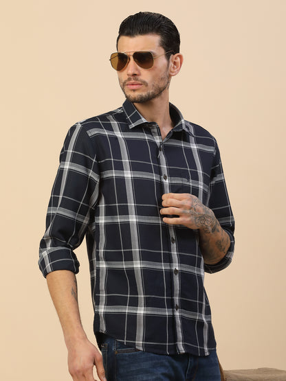 Men's Stylish Checkered Casual Shirt | Regular Fit | Full Sleeve | Pure Cotton | Smart Casual Wear