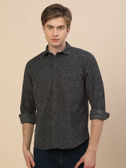 Casual Shirt for Men | Breathable & Soft with Color Fastness Regular Fit Spread Collar Neck Cotton Fabric Printed Pattern