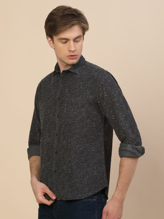 Casual Shirt for Men | Breathable & Soft with Color Fastness Regular Fit Spread Collar Neck Cotton Fabric Printed Pattern