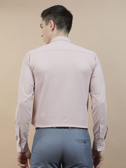Casual Shirt for Men l Breathable & Soft with Color Fastness Slim Fit Polyester Stretch Fabric Self Design Pattern
