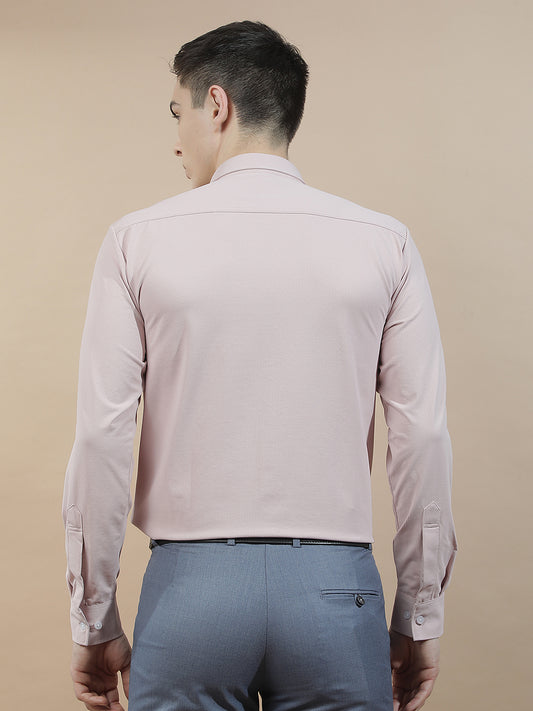 Casual Shirt for Men l Breathable & Soft with Color Fastness Slim Fit Polyester Stretch Fabric Self Design Pattern