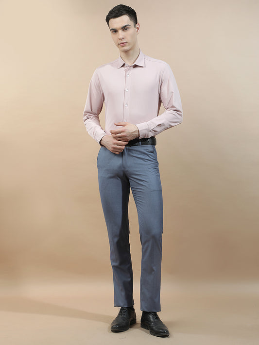 Casual Shirt for Men l Breathable & Soft with Color Fastness Slim Fit Polyester Stretch Fabric Self Design Pattern