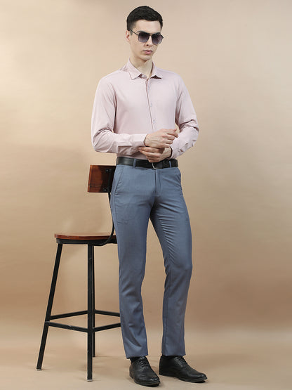 Casual Shirt for Men l Breathable & Soft with Color Fastness Slim Fit Polyester Stretch Fabric Self Design Pattern