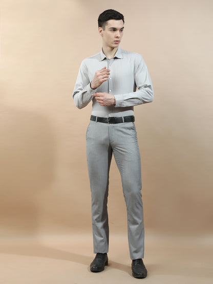 Casual Shirt for Men l Breathable & Soft with Color Fastness Slim Fit Polyester Stretch Fabric Self Design Pattern
