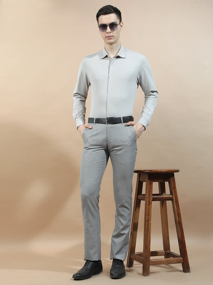 Casual Shirt for Men l Breathable & Soft with Color Fastness Slim Fit Polyester Stretch Fabric Self Design Pattern