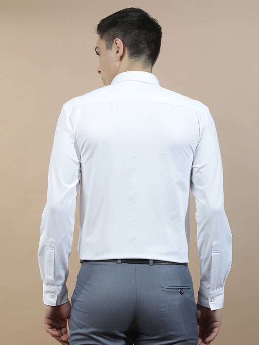 Casual Shirt for Men l Breathable & Soft with Color Fastness Slim Fit Polyester Stretch Fabric Self Design Pattern