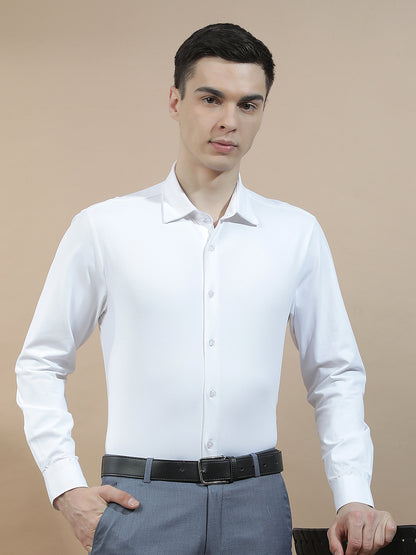 Casual Shirt for Men l Breathable & Soft with Color Fastness Slim Fit Polyester Stretch Fabric Self Design Pattern