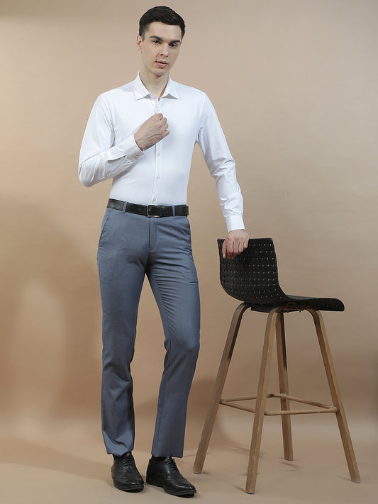 Casual Shirt for Men l Breathable & Soft with Color Fastness Slim Fit Polyester Stretch Fabric Self Design Pattern