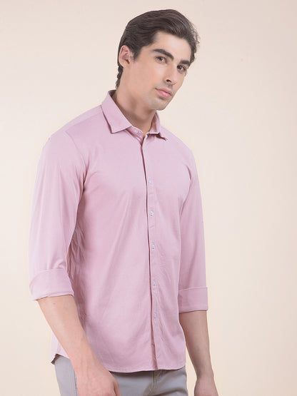 Men's Onion Self Design Slim Fit Full Sleeve Casual Shirt