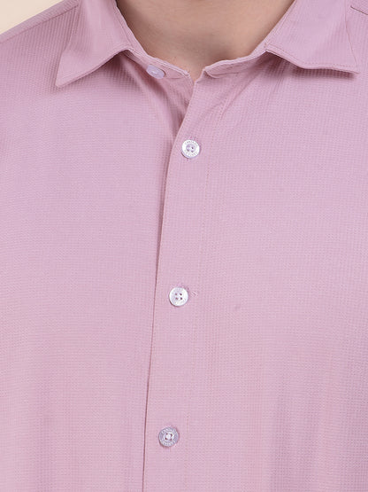 Men's Onion Self Design Slim Fit Full Sleeve Casual Shirt