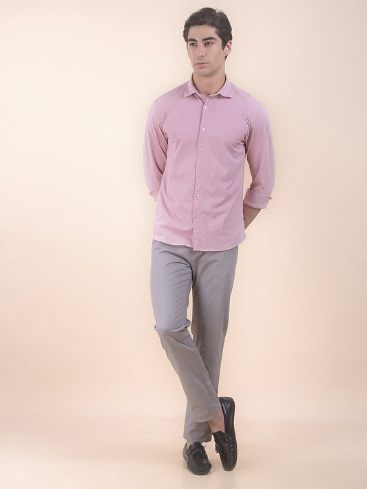 Men's Onion Self Design Slim Fit Full Sleeve Casual Shirt